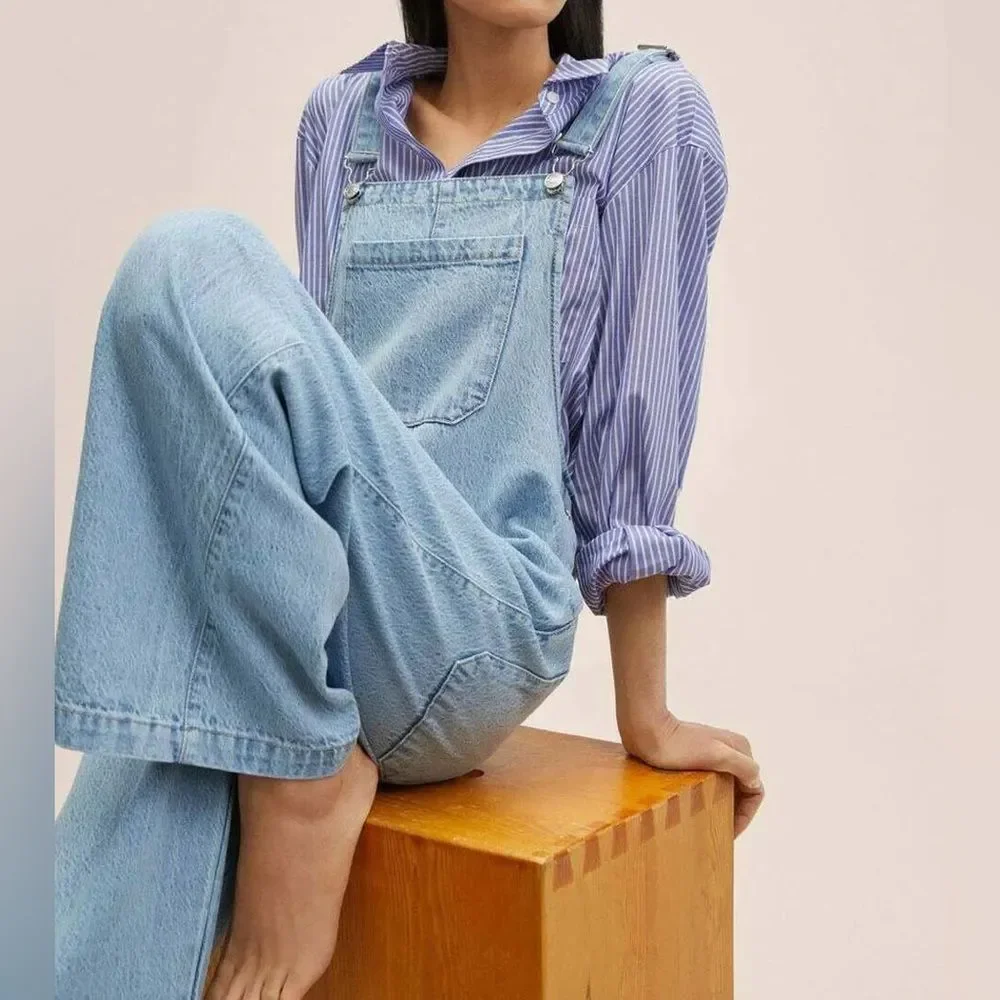 Mango Culotte Jumpsuit Romper Dungarees - Picture 3 of 8